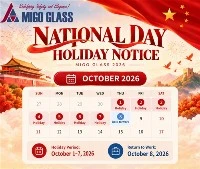 MIGO Glass 2026 Kinas nationaldag helgdag