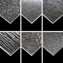 Klar mönstrat byggglas